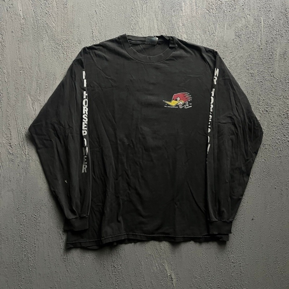 Vintage Mr Horsepower Long Sleeve Shirt XL Black 1990s Clay Smith Cams